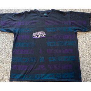Vintage TEE'S UNLIMITED LOUISIANA Country Music XL Shirt American Short Sleeve